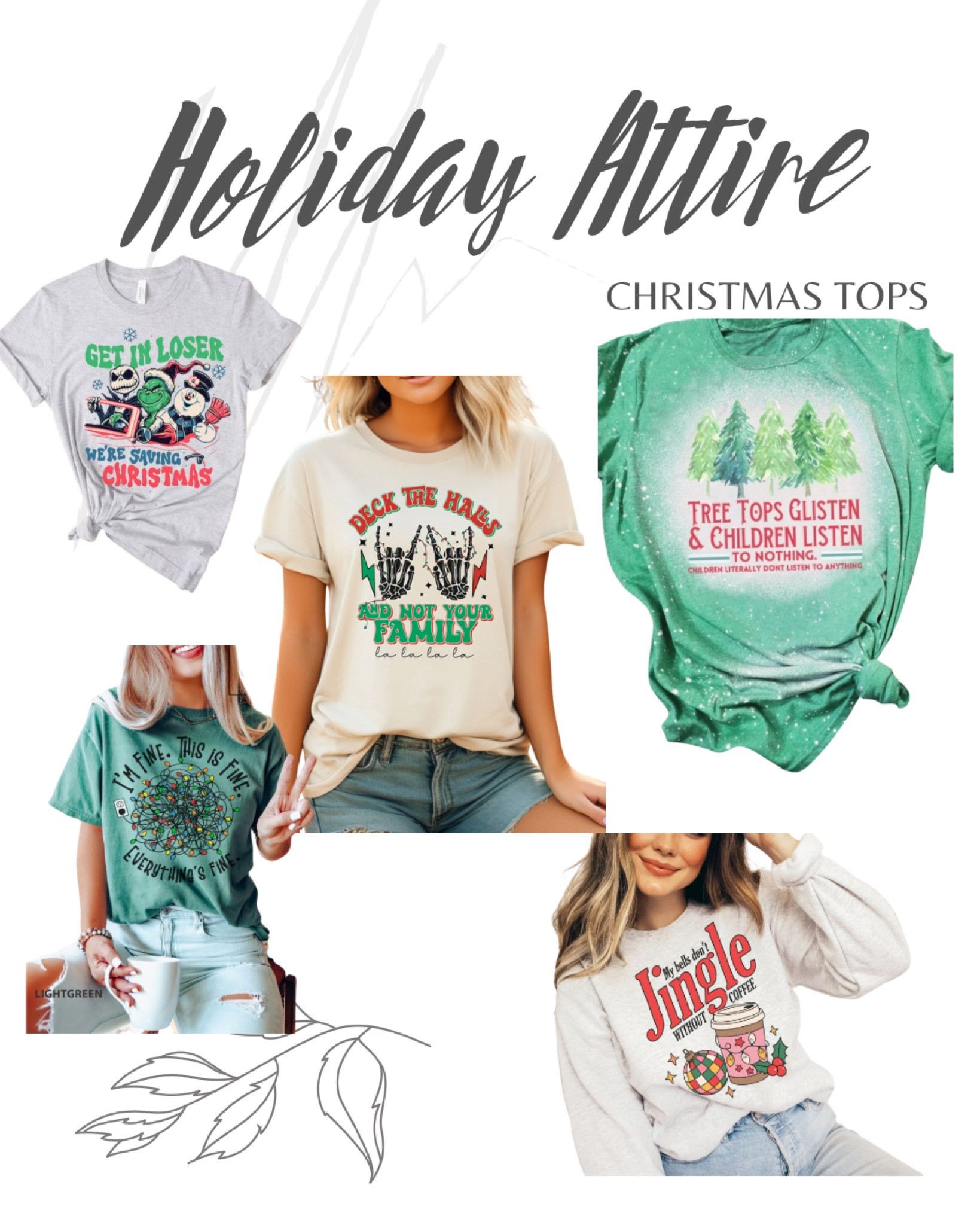Christmas tees 
Holiday shirts 
Graphic tees 
Etsy 
Shop small businesses 

#LTKSeasonal #LTKU #LTKHoliday