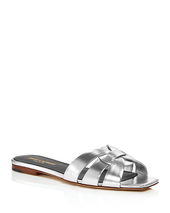 Saint Laurent Women's Metallic Slide Sandals Back to Results -  Shoes -  Sandals -  Slides - Bloo... | Bloomingdale's (US)