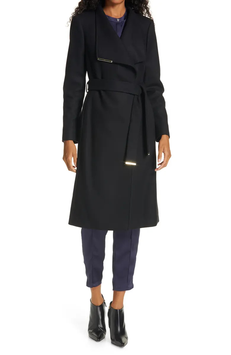 Rose Wool & Cashmere Blend Wrap Coat | Nordstrom
