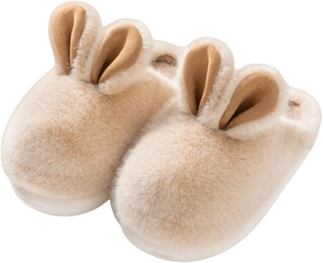 Kawaii Bunny Ear Women's Fuzzy House Memory Foam Slippers, Cute Furry Faux Fur Lined Bedroom Shoe... | Amazon (US)