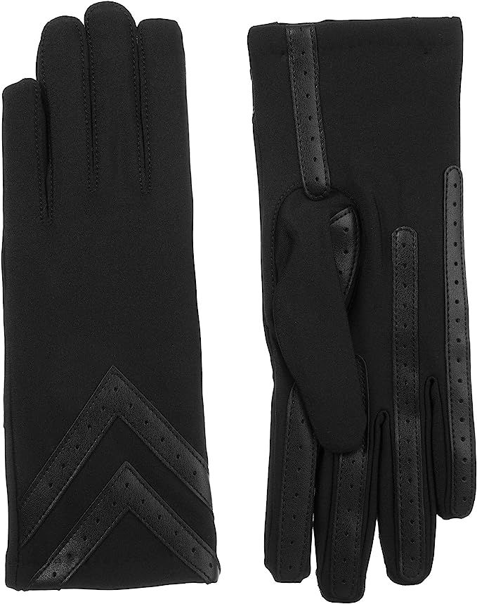 isotoner Women’s Spandex Touchscreen Cold Weather Gloves with Warm Fleece Lining and Chevron De... | Amazon (US)