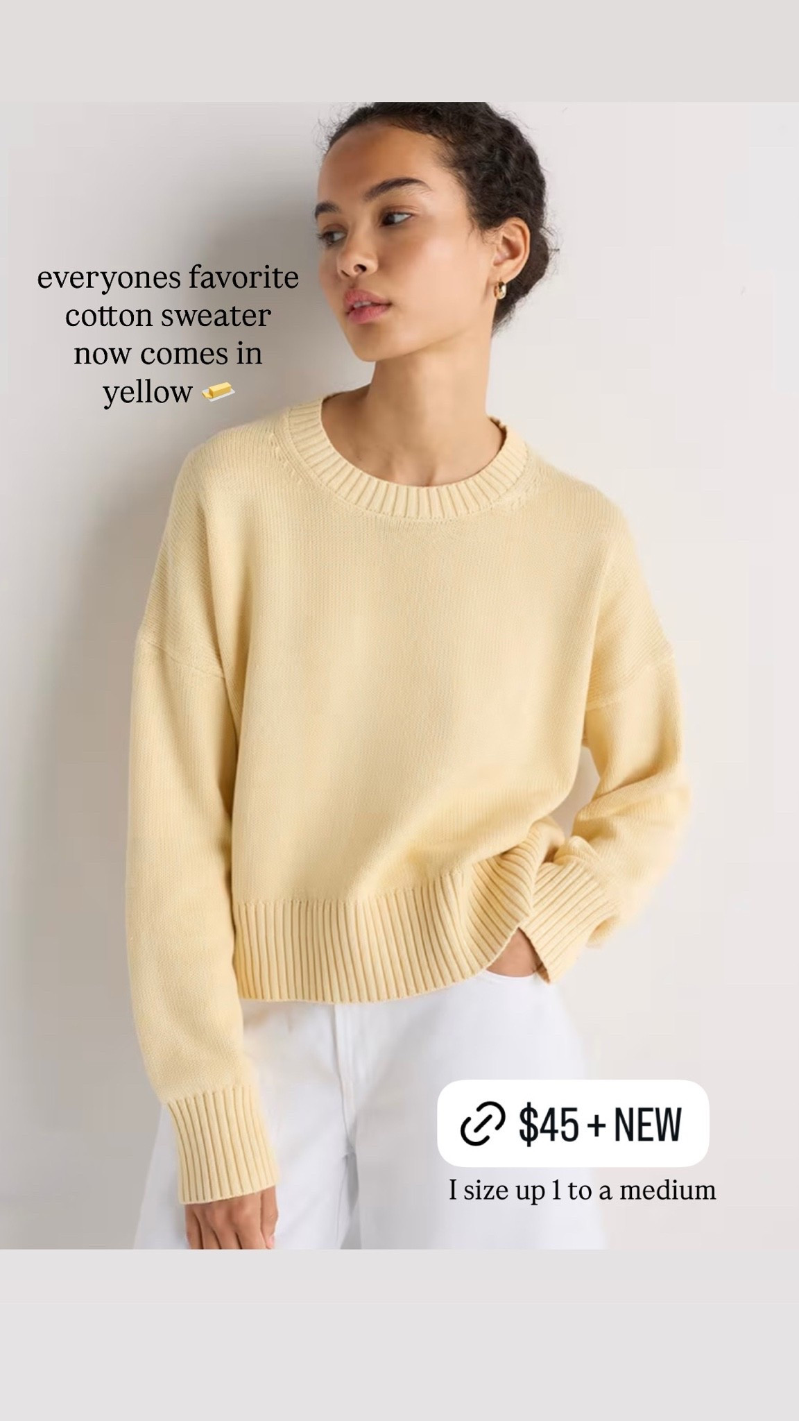 100% cotton sweater now comes in yellow + red!! I size up 1 to a medium for a relaxed fit

#LTKSaleAlert