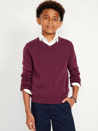 School Uniform Solid V-Neck Sweater for Boys | Old Navy (US)