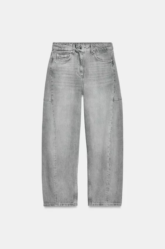ZW COLLECTION MID-RISE ANKLE BALLOON JEANS | Zara US