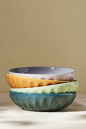 Reactive Glazed Latte Pasta Bowls, Set of 4 | Anthropologie (US)