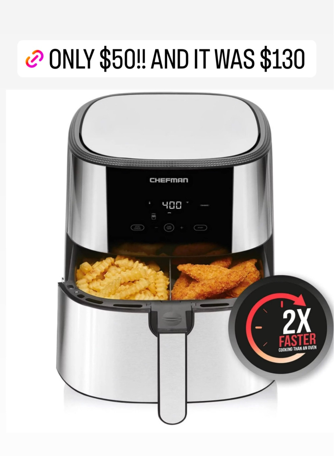 Double basket air fryer changed my life!! Can’t believe it’s only $30 right now 😭✨👏🏽

#LTKhome #LTKfindsunder50 #LTKsalealert