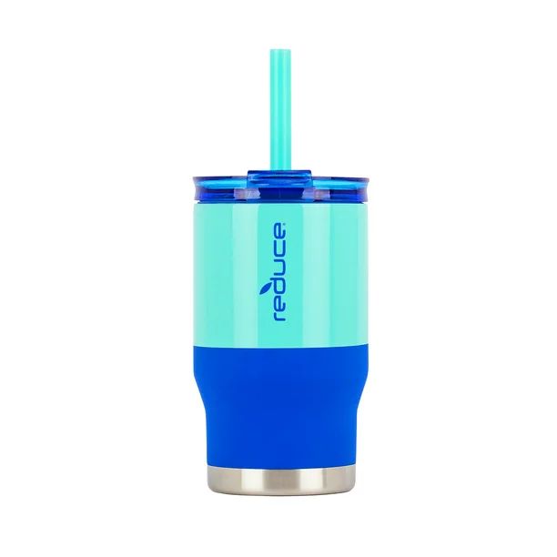 Reduce Coldee 14oz Stainless Steel Kids Tumbler with 3-in-1 Straw Lid, Poolside Two-Tone Blue | Walmart (US)
