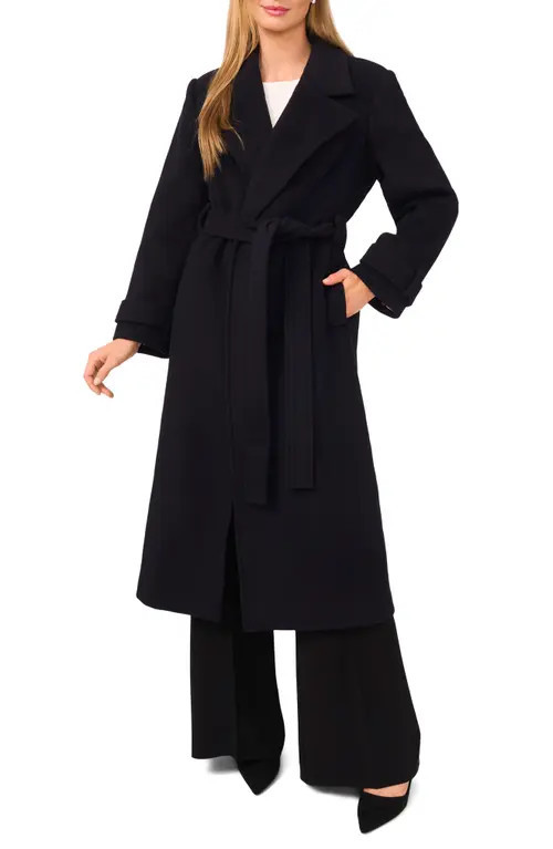 Ted Baker Wool Blend Wrap Coat in Rich Black at Nordstrom, Size 8 | Nordstrom
