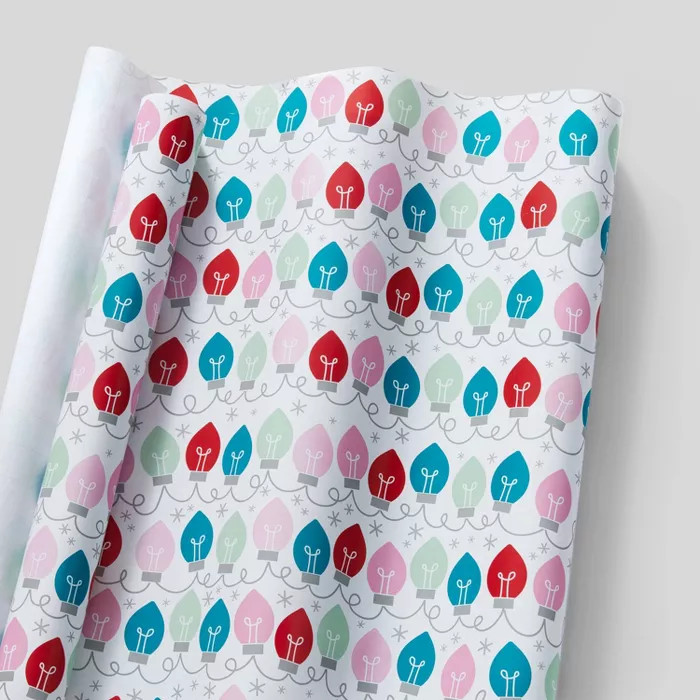 155 sq ft Lightbulbs Gift Wrap White - Wondershop™ | Target