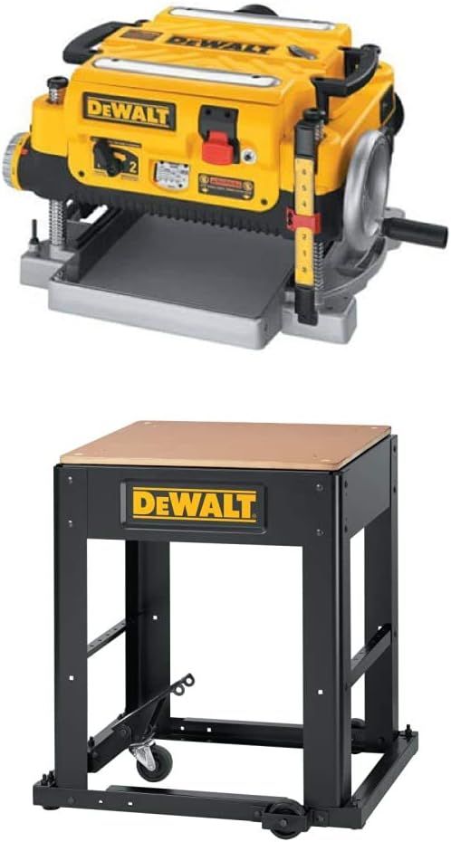 DEWALT DW735 13-Inch, Two Speed Thickness Planer with Planer Stand with Integrated Mobile Base | Amazon (US)