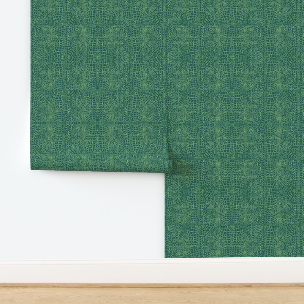5Croc - Green Grid - Large Wallpaper bythe_coin_jar_collection | Spoonflower