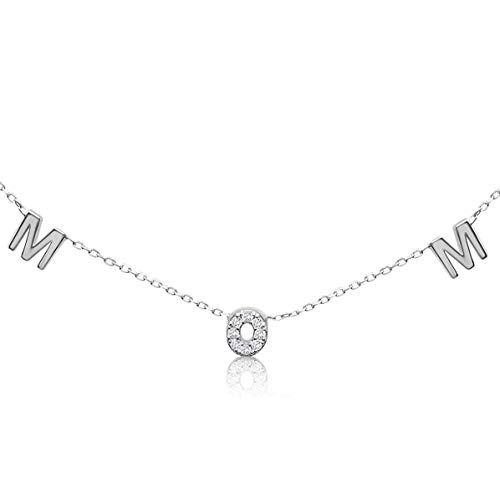 Mom Necklace Sterling Silver for Baby Shower New Mommy Mother's Day Holiday Gift | Amazon (US)