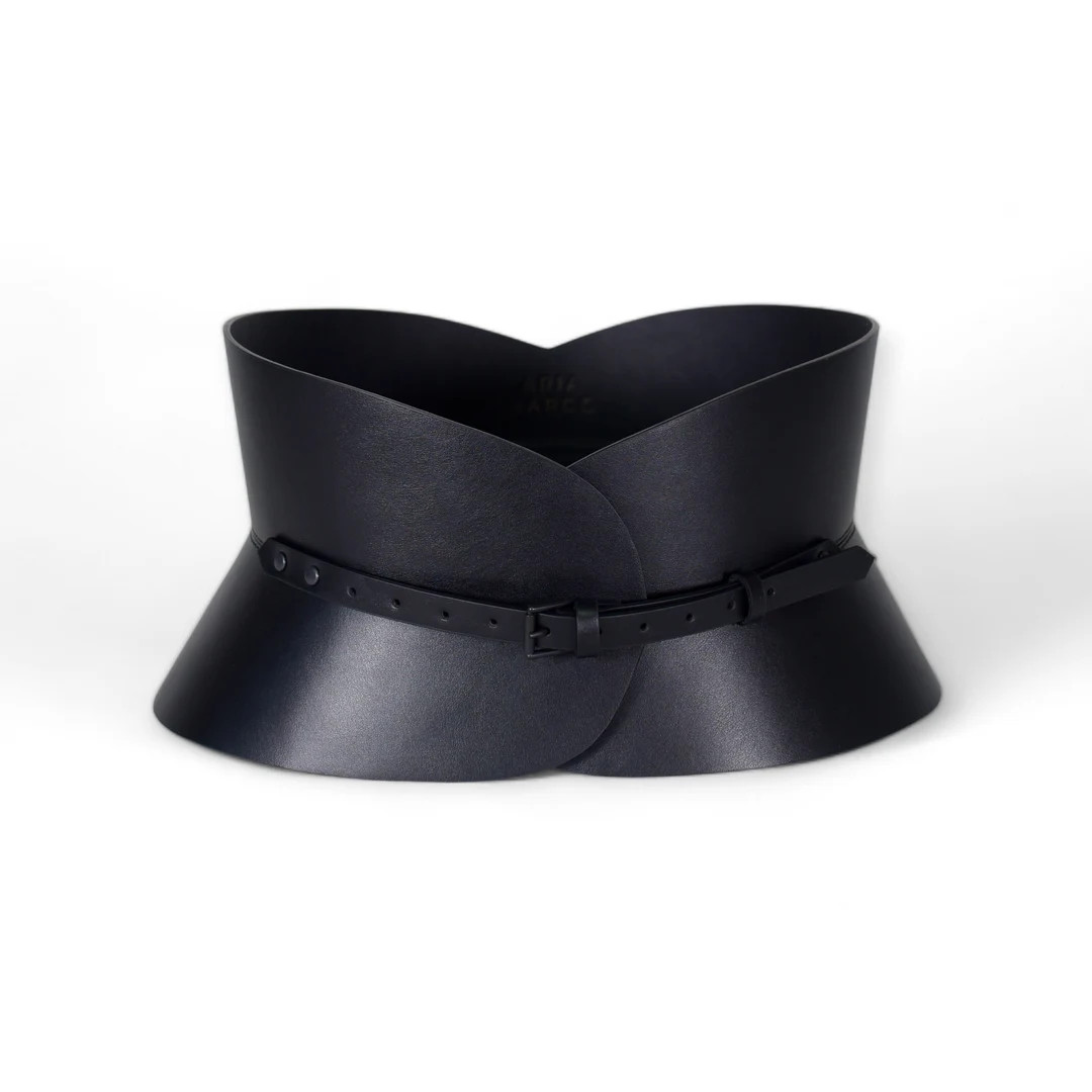 XXS 5XL Black Leather Corset, Hourglass Wide Belt, Plain Leather Waist Belt, Curved Leather Wide ... | Etsy (US)