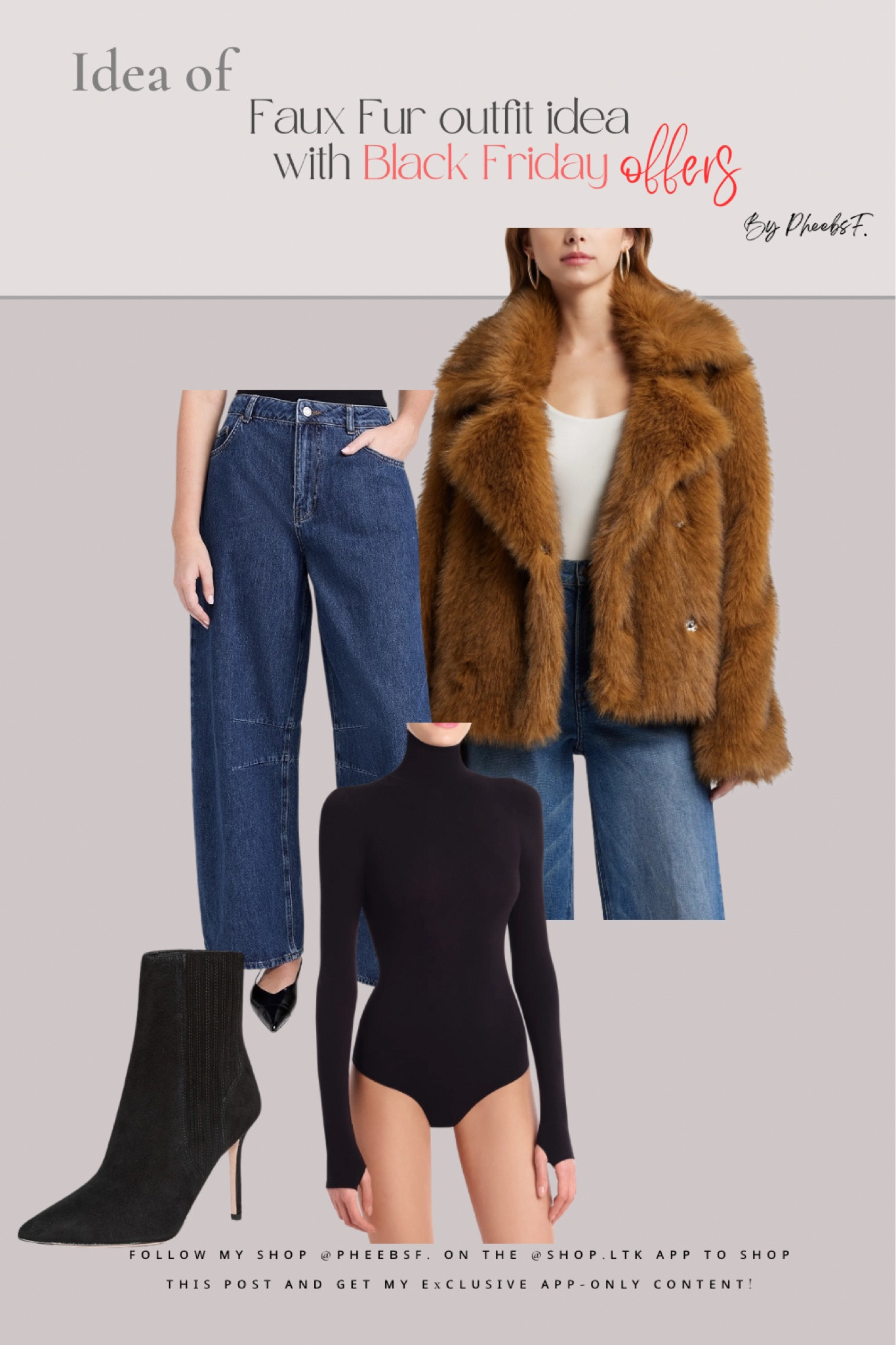 Faux Fur outfit idea
an XS Citizen’s of Humanity Barrel jeans run TTS on sale Commando bodysuit Suede booties on sale
#LTKSaleAlert #LTKSeasonal #LTKCyberWeek


#LTKwinter #LTKbag #LTKstyletip