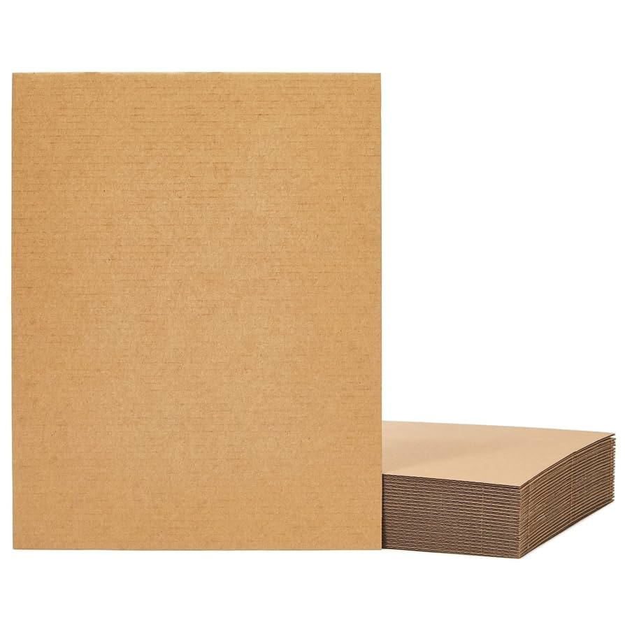 24 Sheets 8.5x11 Corrugated Cardboard Backing, Inserts for Dividers, Packing, Mailing, Crafts (Br... | Amazon (US)