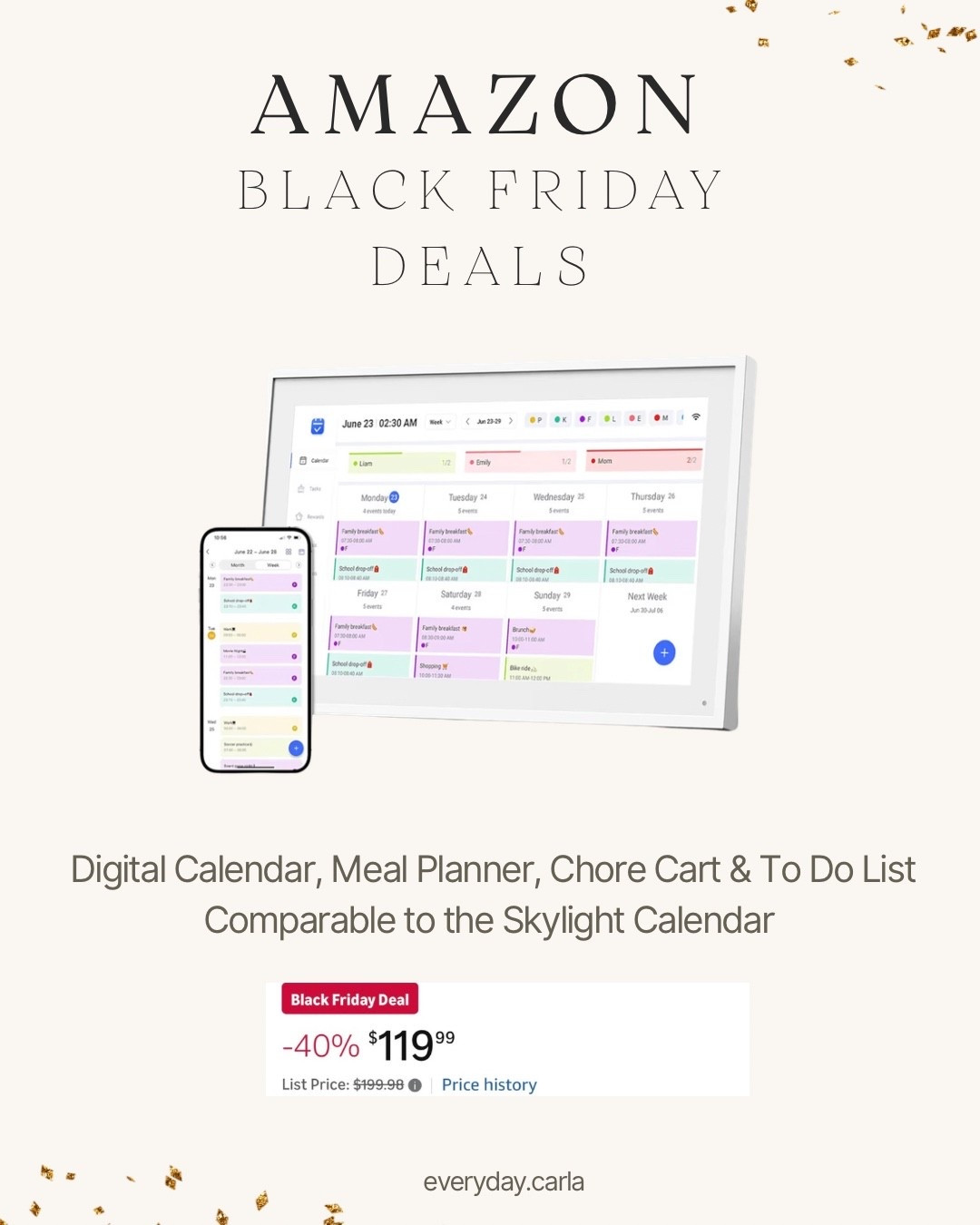 Love this so much! I might add it to my wishlist this year!! 🎁 The boys would have so much fun checking off their chore chart and everything is in one spot!!! 

Meals, Chores, and Calendar!! If you have been wanting the skylight calendar but don’t want to pay that price this is a great option. 


Digital Calendar | Amazon | Black Friday Deals 

#LTKHoliday #LTKGiftGuide #LTKCyberWeek