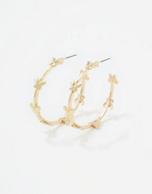 AEO Butterfly Hoop Earring | American Eagle Outfitters (US & CA)
