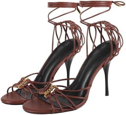Women Strappy Lace Up High Heels Sandals Stiletto Heel Open Toe Wrap Around Tie Up Sexy Cute High... | Amazon (US)