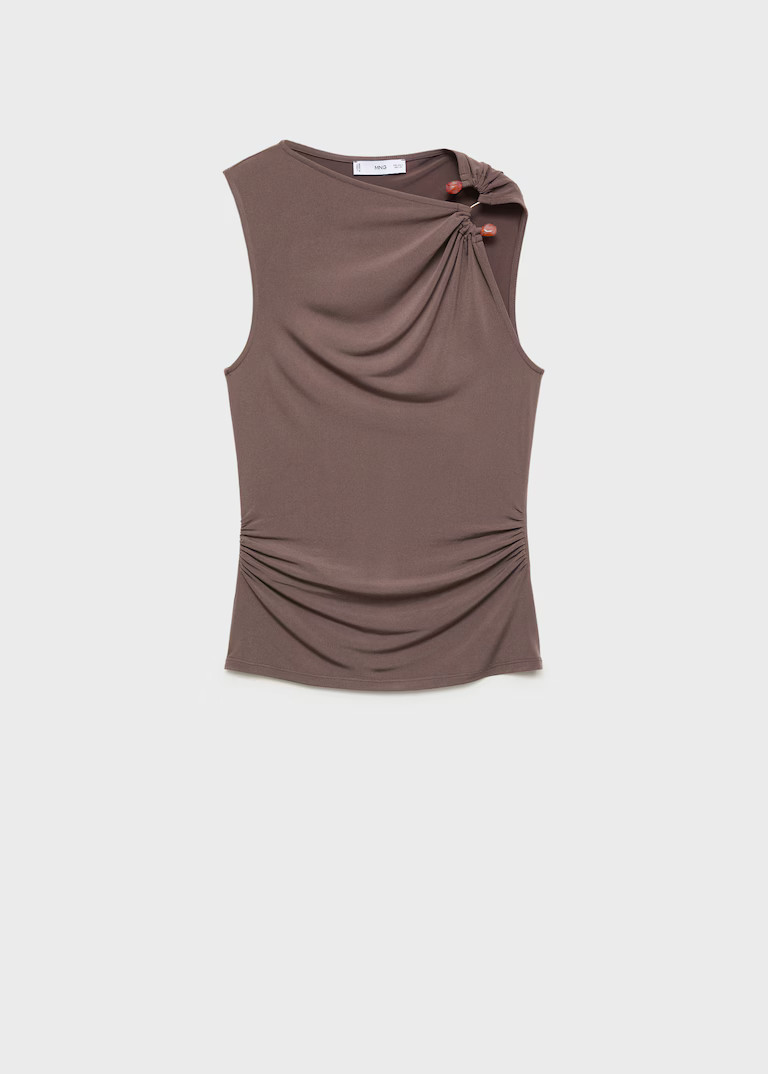 Lurex knitted top with crossed back | MANGO (UK)