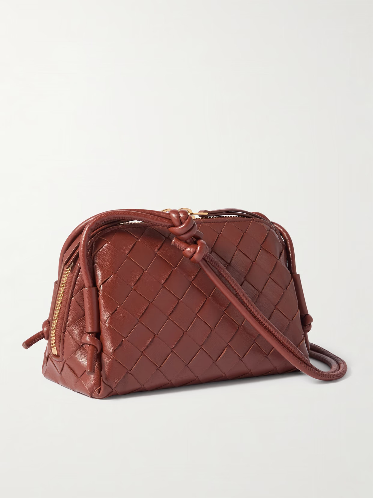 Bottega Veneta - Concert Pouch Intrecciato Leather Shoulder Bag - Brown | NET-A-PORTER (UK & EU)