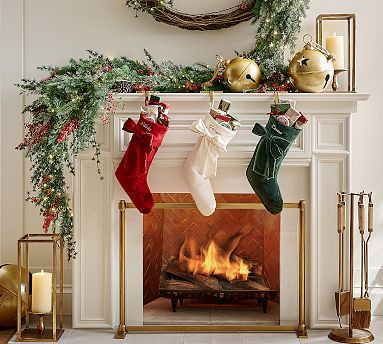 Classic Velvet Bow Stockings | Pottery Barn (US)