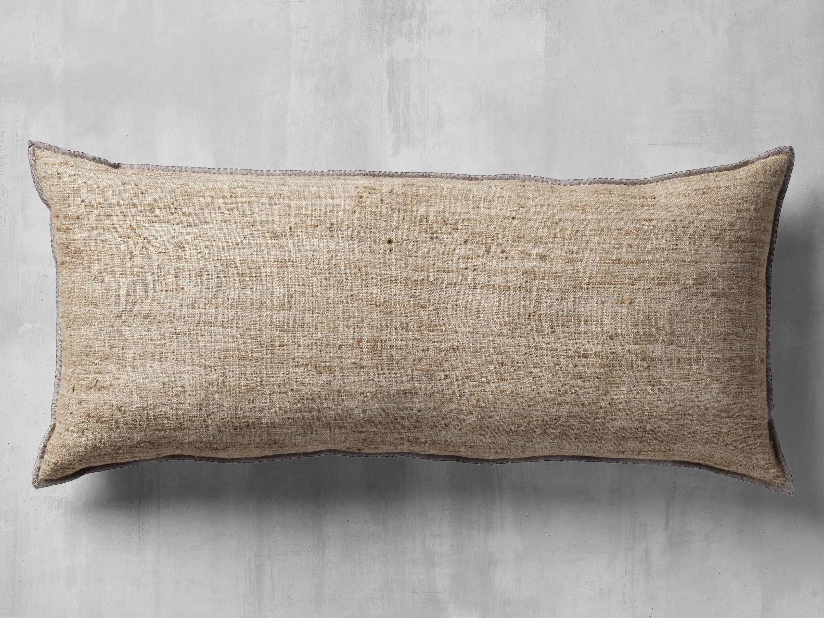 Raw Silk Lumbar Pillow Cover | Arhaus