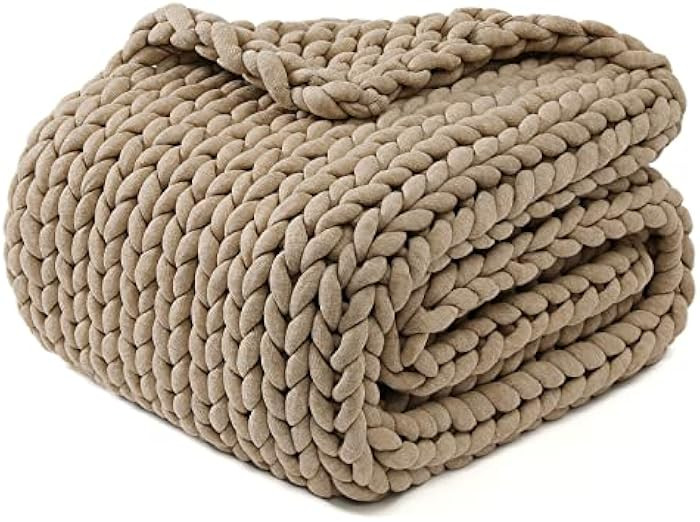 YnM Original Hand Knitted Throw Blanket, Cosy & Breathable Chunky Knit Throw, no Pilling or Shedding | Amazon (US)