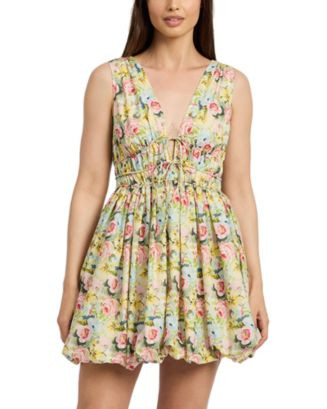En Saison Cairo Floral Poplin Bubble Hem Mini Dress  | Bloomingdale's Women | Bloomingdale's (US)