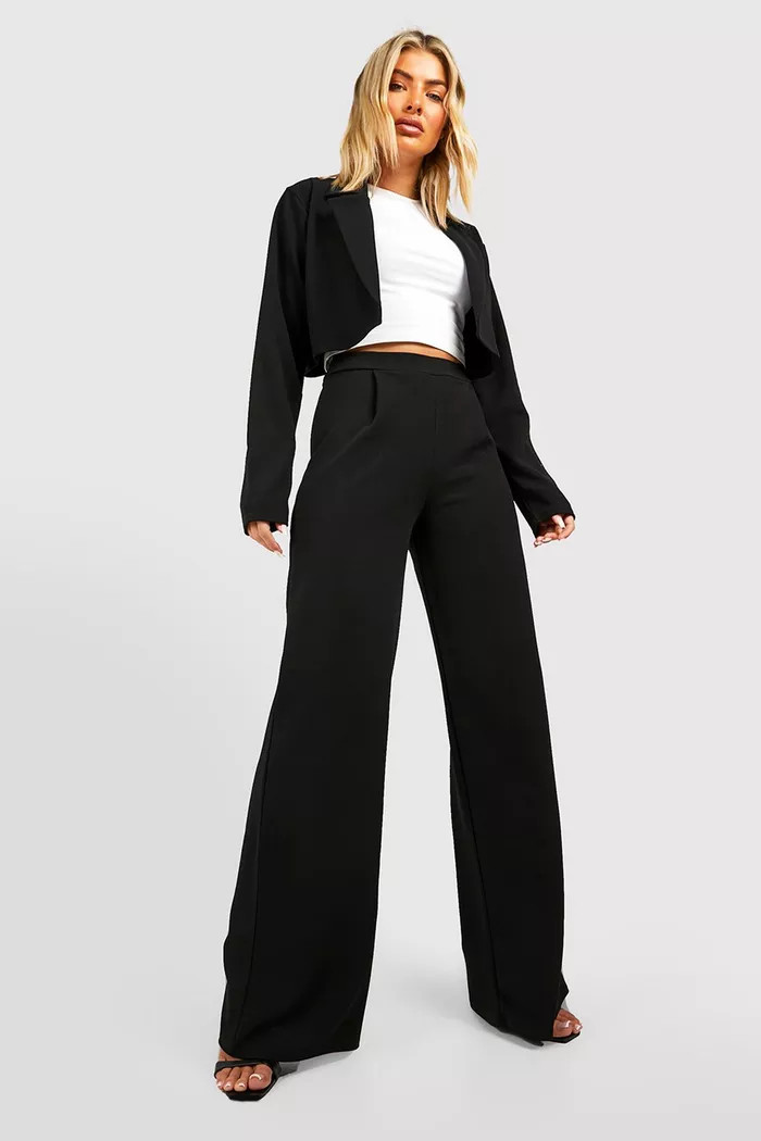 Basic Jersey Wide Leg Pants | Boohoo.com (US & CA)