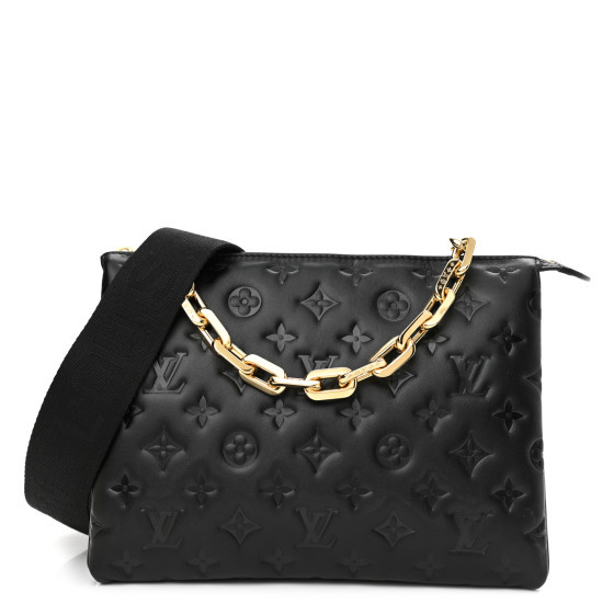 Lambskin Embossed Monogram Coussin PM Black | FASHIONPHILE (US)