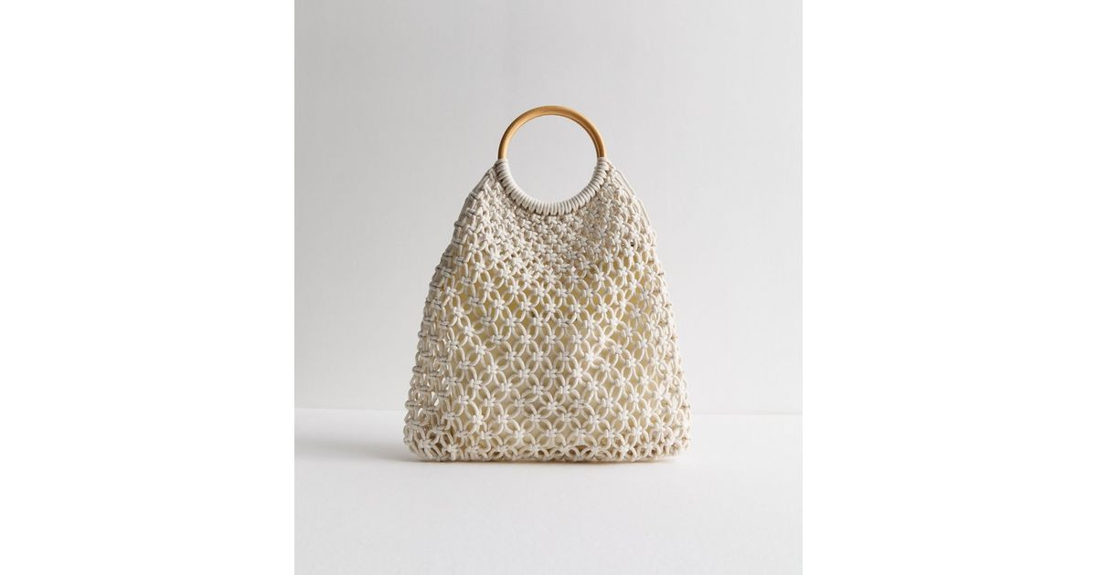 White Crochet Circle Handle Bag
						
						Add to Saved Items
						Remove from Saved Items | New Look (UK)