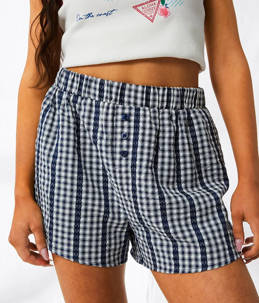 Gingham Lace Boxer Short | Buckle