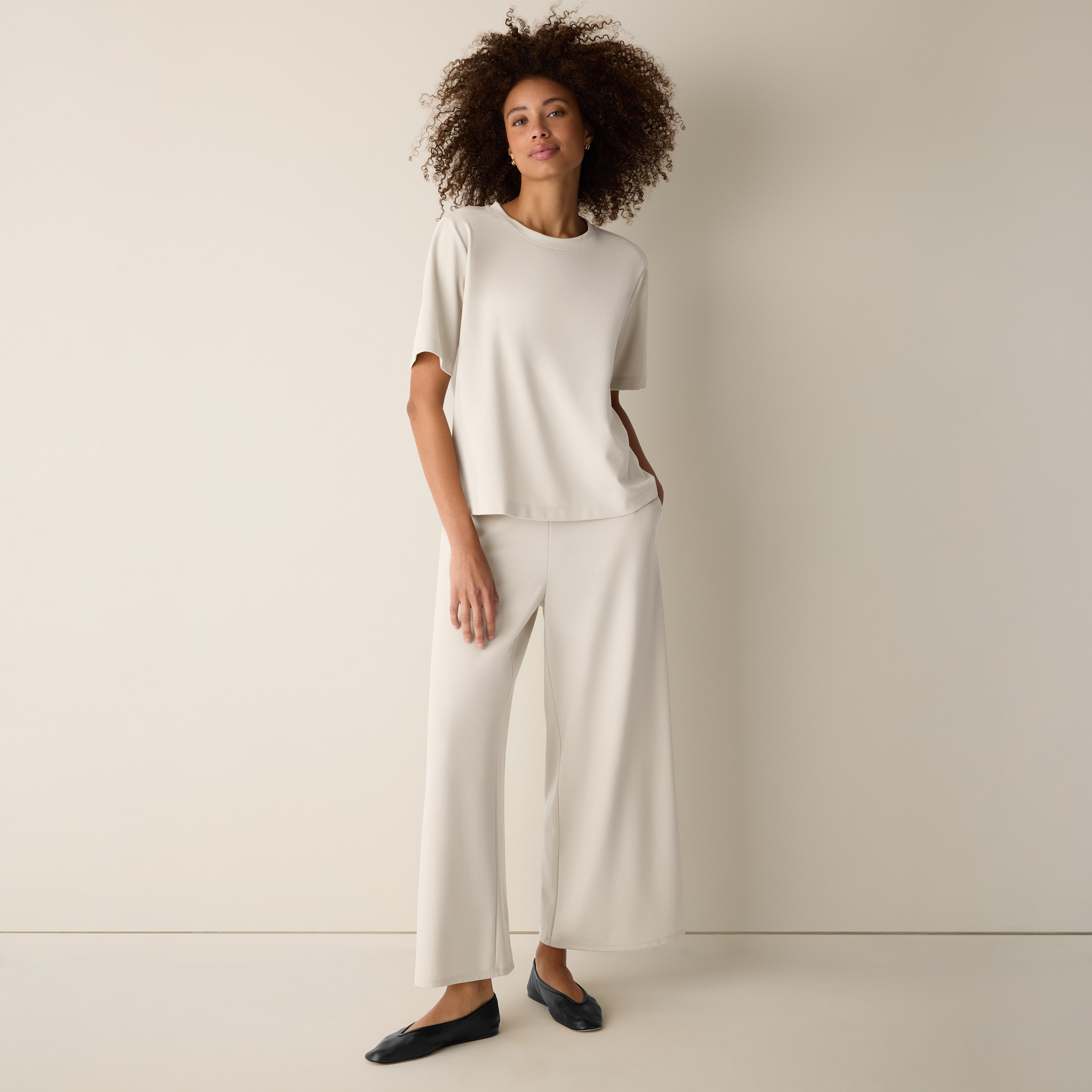 Lightweight Ponte Wide-Leg Pant | Eileen Fisher