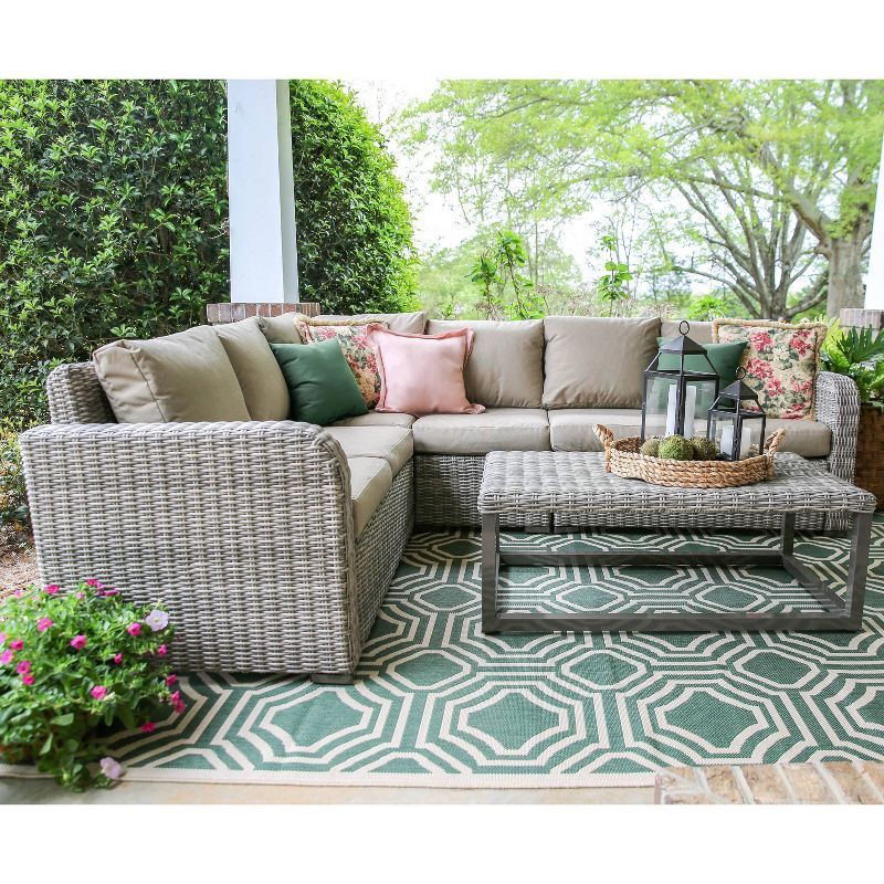 Forsyth 5pc All-Weather Wicker Patio Corner Sectional Set - Leisure Made | Target