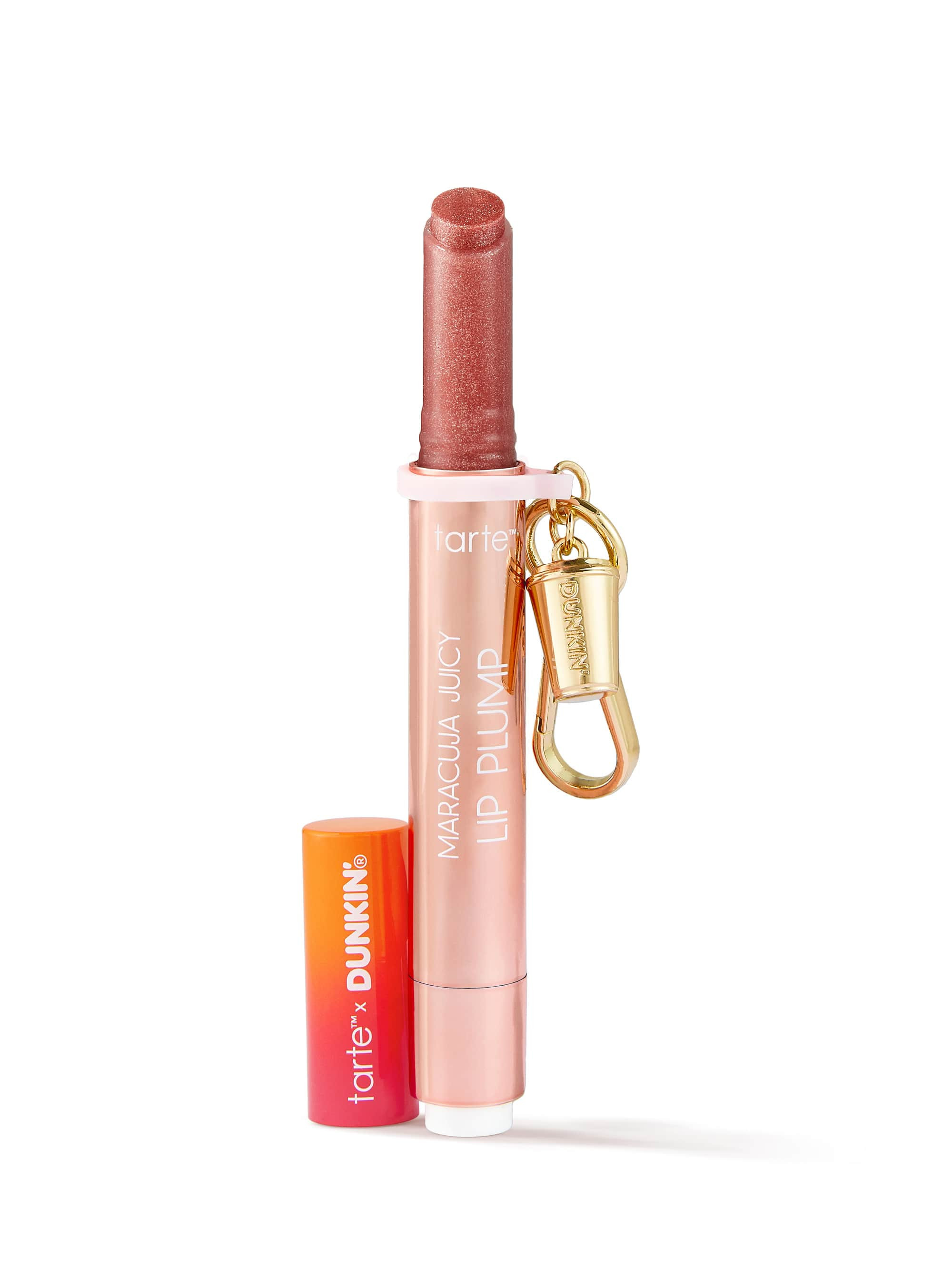 tarte™ x Dunkin' maracuja juicy shimmer glass lip plump + free charm | tarte cosmetics (Global)