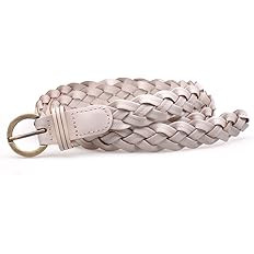 MoYoTo® Women's Fashion Thin Braided Leather Belt For Dress with Buckle 20mm | Amazon (US)