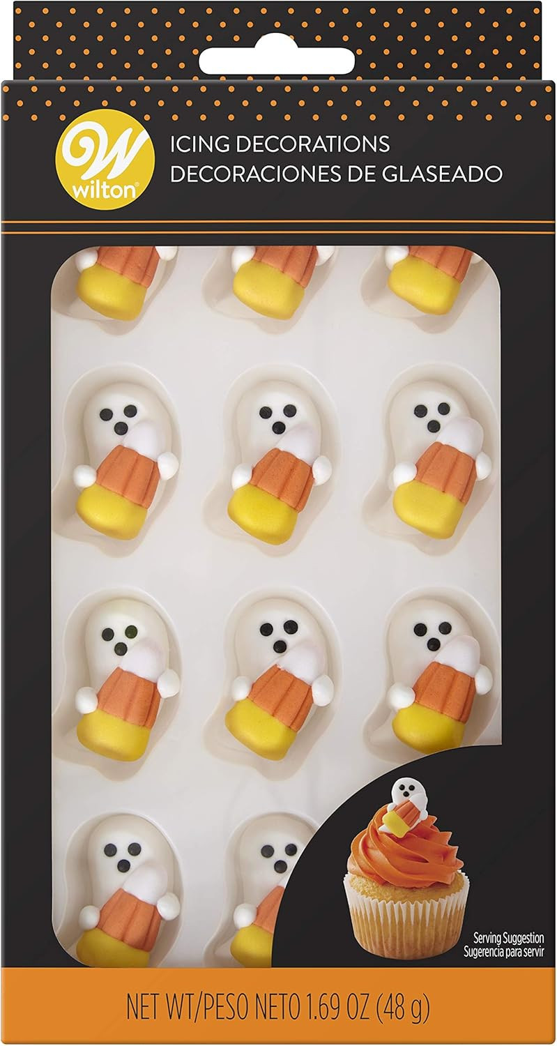 Wilton Food Items Royal Icing Decor CNDY, Ghost with Candy Corn | Amazon (US)
