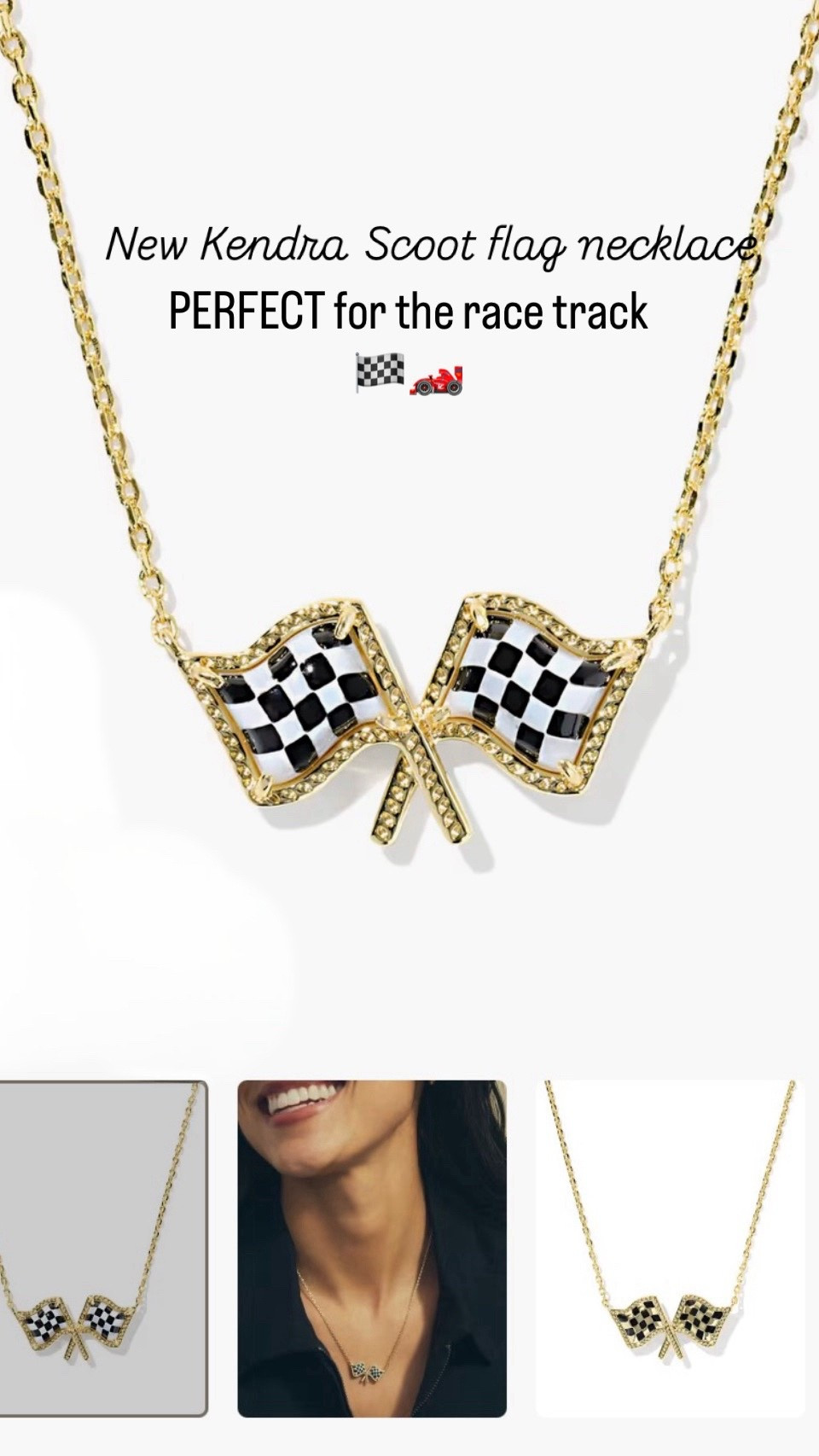 New flag necklace perfect for the race track!! Comes in silver and gold 💛

#LTKmorningroutine #LTKmomlife #LTKSpringSale