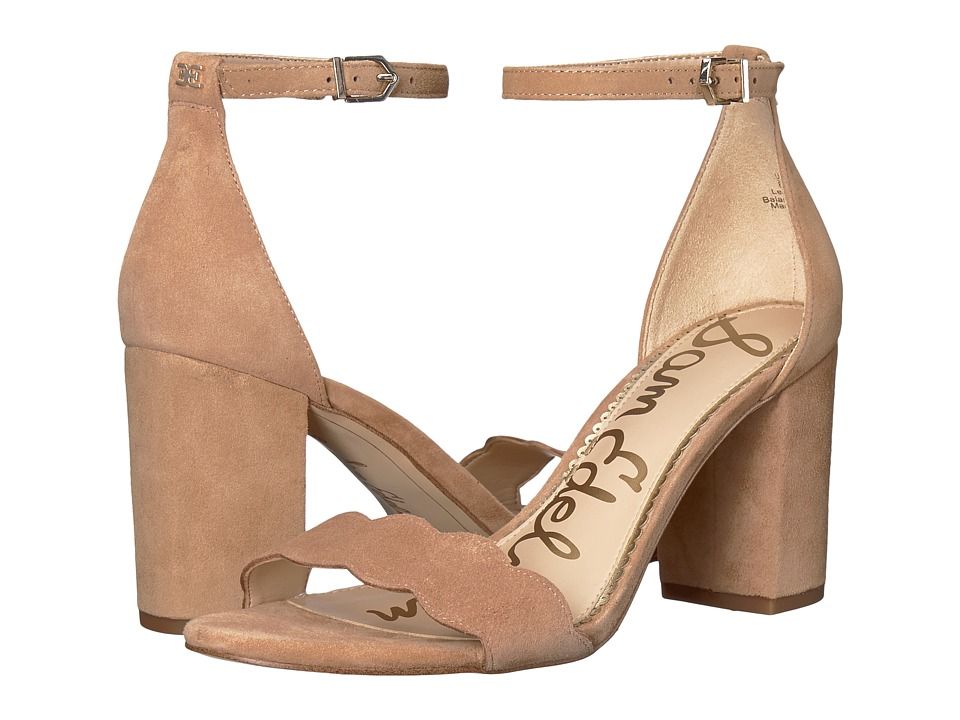 Sam Edelman - Odila Ankle Strap Sandal Heel (Golden Caramel Kid Suede Leather) Women's Shoes | Zappos
