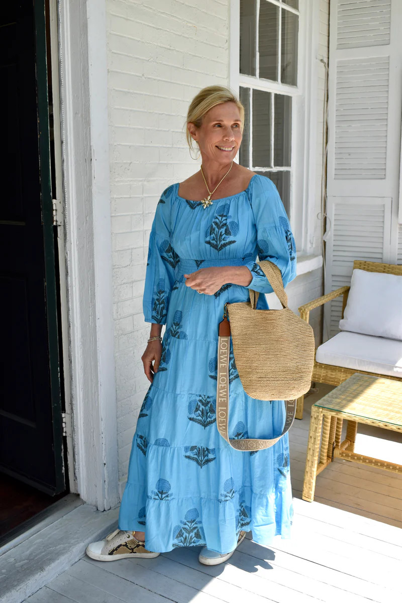 Athena Maxi Dress Blue Milos | Madison Mathews