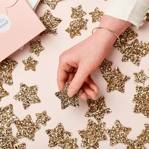 Gold Glitter Star Wall Stickers® Chunky Glitter Star Decals - Etsy UK | Etsy (UK)