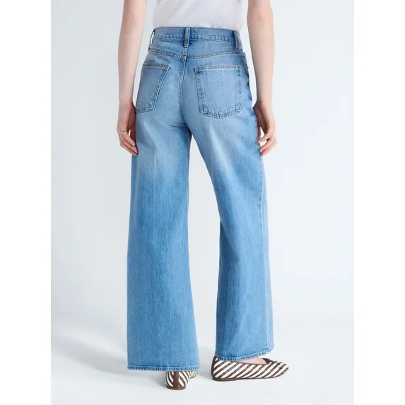 Free Assembly Women's High Rise Cropped Wide Leg Jeans, Sizes 0-22W | Walmart (US)