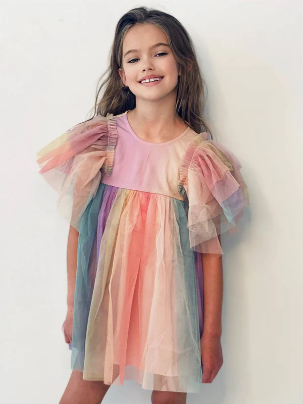 Sunset Rainbow Tulle Dress | Lola + The Boys