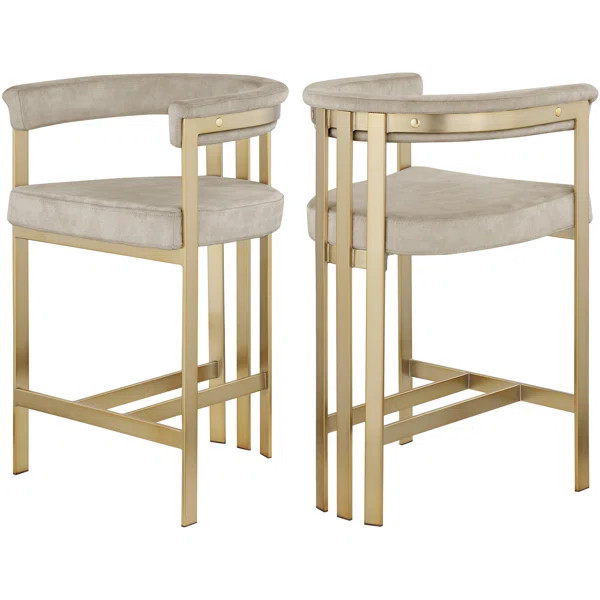 Stasia Upholstered 26.4" Counter Stool with Metal Frame | Wayfair North America