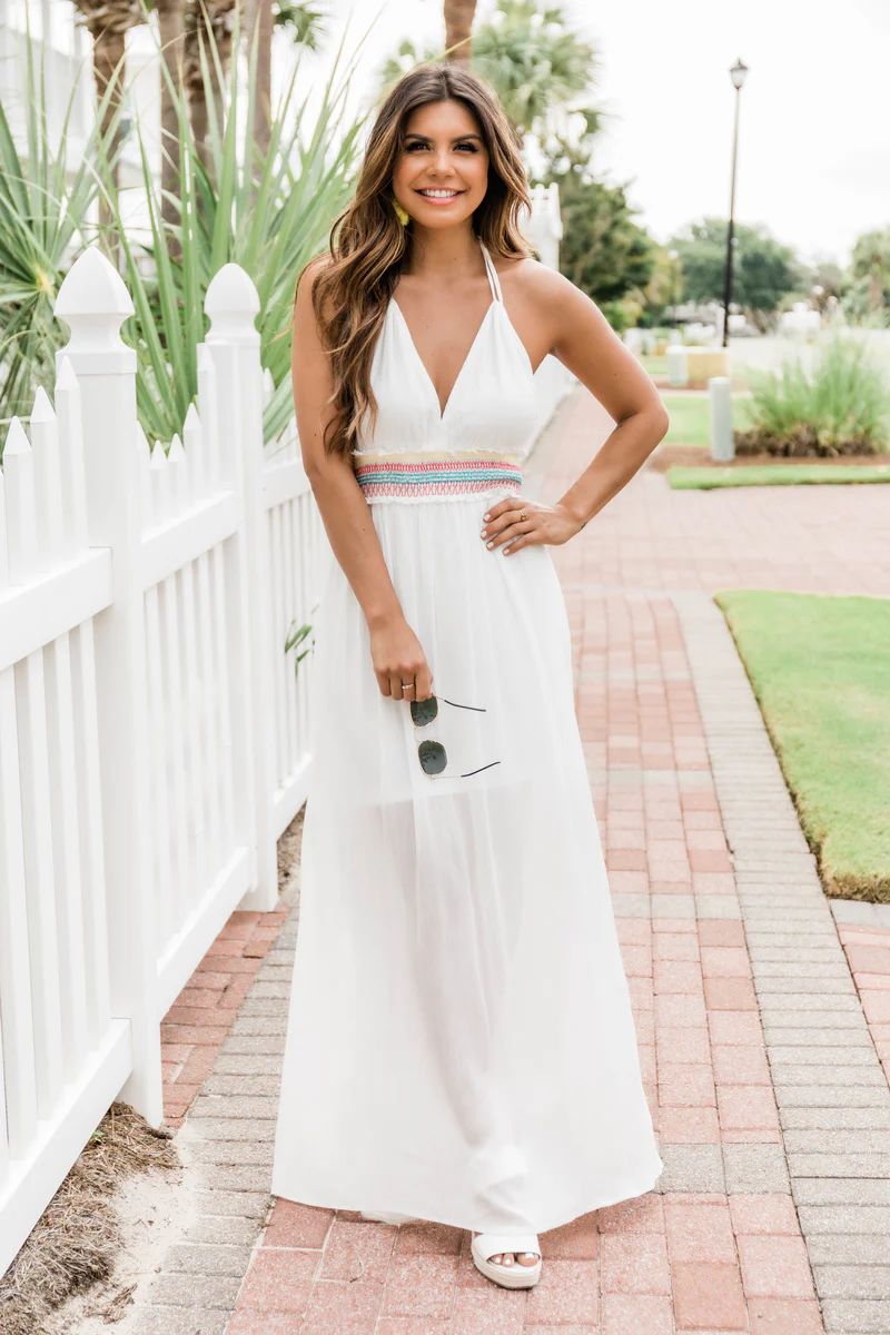 Catch This Beautiful Feeling Maxi Dress White | The Pink Lily Boutique