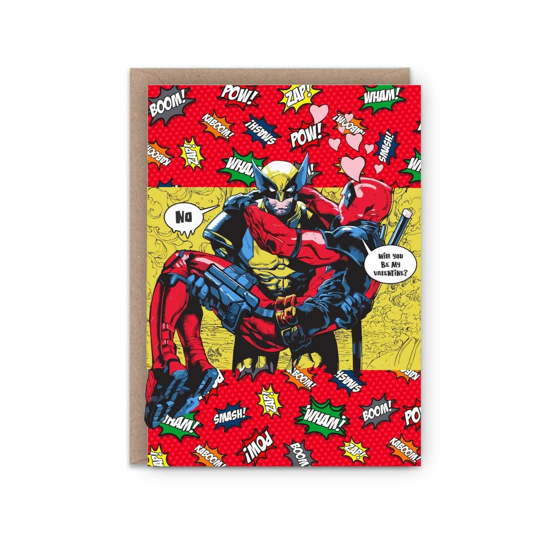 Will You Be My Valentine | Deadpool | Comic Book | Holiday Card | Marvel | Greeting Cards - Etsy | Etsy (US)