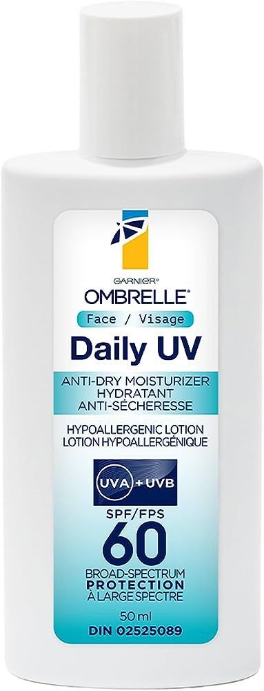 Garnier Ombrelle Daily UV Anti-Dry Moisturizer, Face Sunscreen, SPF 60, Hypoallergenic 50ml | Amazon (CA)