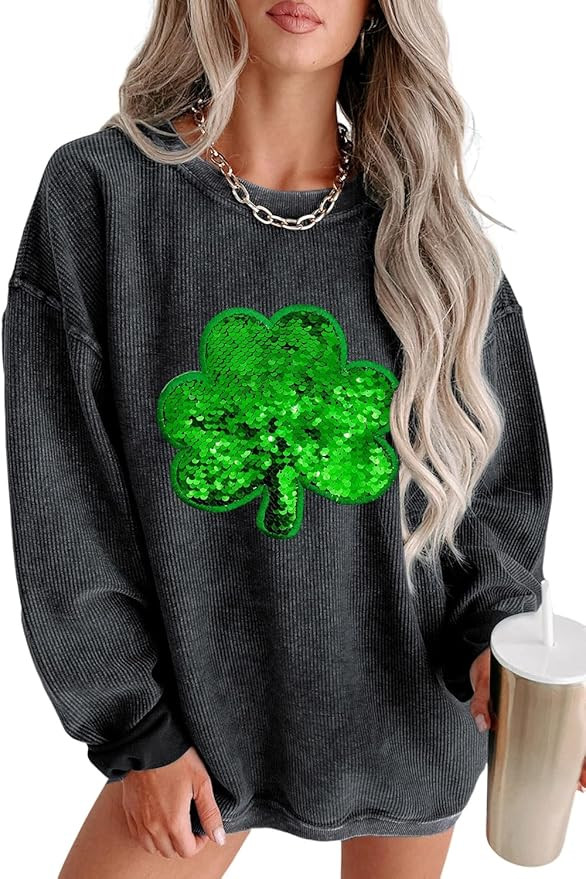 MARZXIN Women 2025 Holiday Casual Mardi Gras Sweatshirts Long Sleeve Sequin Sweatshirt Fashion Gl... | Amazon (US)