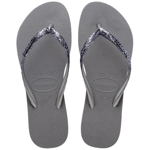 Havaianas Women Slim Glitter Ii Flip Flop - Glitter Fashion Sandals - Steel Grey, 11/12W - 9/10M | Amazon (US)