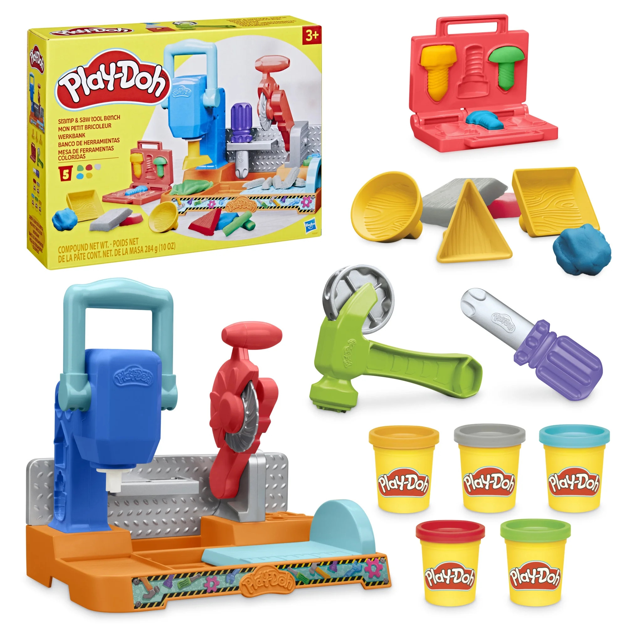 Play-Doh Stamp & Saw Tool Bench Playset, Construction Toys for Ages 3+, Kids Arts & Crafts | Walmart (US)